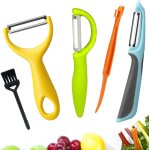 Lbgwp60 - lot de 5 eplucheurs de pommes de terre en acier inoxydable i et y pour pommes, fruits, carottes, ...