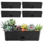 Lbgwp60 - lot de 5 jardinires rectangulaires de 40, 6 cm pour plantes aromatiques, grands pots de fleurs ...