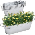 Lbgwp60 - lot de 5 pots de fleurs galvanisés pour plantes d'extérieur, pots de fleurs ovales galvanisés ... Lbgwp60 - lot de 5 pots de fleurs galvanisés pour plantes d'extérieur, pots de fleurs ovales galvanisés ...