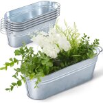 Lbgwp60 - lot de 6 petits pots de fleurs ovales galvanisés avec poignée en métal galvanisé - pot de fleurs ... Lbgwp60 - lot de 6 petits pots de fleurs ovales galvanisés avec poignée en métal galvanisé - pot de fleurs ...