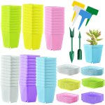 Lbgwp60 - lot de 60 pots de fleurs carrs en plastique color de 7 cm d'paisseur pour dcoration de ...