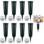 Lbgwp60 - lot de 8 pots de fleurs en plastique pour tombe - 8 x 25 cm - vases de cimetière avec piquet ... Lbgwp60 - lot de 8 pots de fleurs en plastique pour tombe - 8 x 25 cm - vases de cimetière avec piquet ...