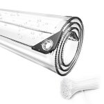 Lbgwp60 - bche impermable transparente avec oeillets, matriau pvc pliable d'extrieur etanche, indchirable ...