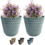 Lbgwp60 - nantucket lot de 2 grands pots de fleurs d'extrieur au design elgant et polyvalent pour votre ...