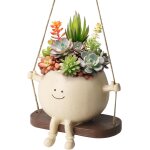 Lbgwp60 - pot de fleurs balanoire, jardinire a suspendre intrieur extrieur, pot de fleurs en rsine ...