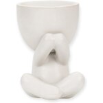 Lbgwp60 - pot de fleurs et bougeoir 2 en 1 en forme humaine - mini pot en cramique pour plantes grasses ...