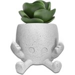 Lbgwp60 - pot de fleurs souriant avec doigts du milieu vers le haut pour plantes succulentes - pot de ...