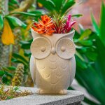 Lbgwp60 - pot de fleurs statue en rsine solaire, pot dcoratif lumineux animal la nuit. convient pour ...
