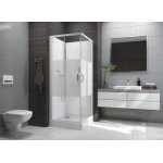 Leda - cabine de douche carr 80x80cm portes coulissante angle verre opaque central - izi box 2