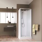 Leda - cabine surf 5 portes battantes 80x80 verre granit