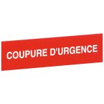 Legrand - etiquette - coupure d'urgence 0380924 - rouge