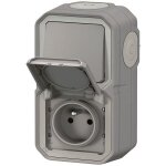 Legrand prise de courant et va - et - vient �tanche pr�c�bl�s plexo - gris
