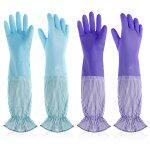 Letnerny - lot de 2 paires de gants de nettoyage rutilisables en pvc antidrapant rsistant a l'eau ...