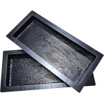 Letnerny - 2 pcs moules a bton 50x20x4cm, bord, palisade, bordure de trottoir, imitation de bois, pelouse ...