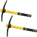 Letnerny - lot de 2 pioche de jardin avec t�te forg�e en acier et poign�e en fibre de verre rev�tue de ...