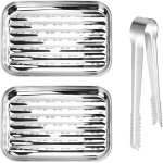 Letnerny - 2 plaques de barbecue, 1 clip de barbecue, plaque de barbecue filtre a l'huile, plaque de ...