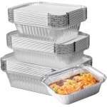 Letnerny - lot de 30 barquettes en aluminium pour barbecue, 2300 ml / 1100 ml / 800 ml, avec couvercle, ...