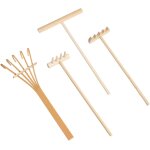 Letnerny - lot de 4 mini outils de jardin zen - mini r�teau a sable zen - r�teau a sable zen - pour la ...