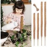 Letnerny - 4pcs pliable tuteur sphaigne pour plantes, piquets pour plantes d'intrieur, btons de plantes ...