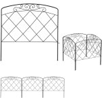 Letnerny - bordure potager, clture jardin 4 elments, mtal, design antique, h x l 41, 5 x 245 cm, noir ...