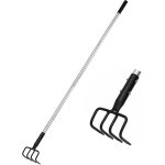 Letnerny - cultivateur a main longue, en acier au carbone et acier inoxydable, cultivateur de jardin ... Letnerny - cultivateur a main longue, en acier au carbone et acier inoxydable, cultivateur de jardin ...