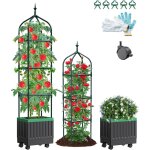 Letnerny - jardinière avec treillis, boîtes a tomates auto - arrosantes pour plantes grimpantes, cage ... Letnerny - jardinière avec treillis, boîtes a tomates auto - arrosantes pour plantes grimpantes, cage ...
