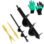Letnerny - mèche jardin tarière Ø80 Ø40 + gants bêche - tarières de jardinage forets de jardin en spirale ... Letnerny - mèche jardin tarière Ø80 Ø40 + gants bêche - tarières de jardinage forets de jardin en spirale ...