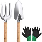 Letnerny - outils de jardinage, ensemble d'outils de jardin, 3pcs garden tool set, outil de jardin manche ...
