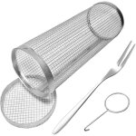 Letnerny - panier a griller roulant, rotatif a 360 degrs en acier inoxydable, grille de cuisson pour ...