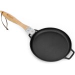 Letnerny - poêle en fonte, Ø 30cm ronde poele grill avec manche amovible en bois, poêle a frire a steak ... Letnerny - poêle en fonte, Ø 30cm ronde poele grill avec manche amovible en bois, poêle a frire a steak ...