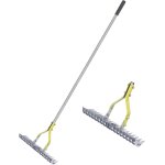 Letnerny - r�teau a paille, r�teau a gazon avec longue poign�e r�glable de 148 cm pince a feuilles de ...