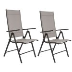 Lifetime garden lot de 2 chaises de jardin santiago ¿ chaise pliante en aluminium et textil�ne - fauteuil ...