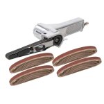 Lime ponceuse pneumatique + 20 bandes abrasives etroites de 10 x 330