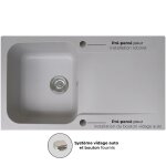Lisse evier rversible 1 cuve 1 egouttoir en rsine gris