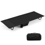 Lit de camping pliable 193 x 70 x 18 cm l�ger avec poche de rangement confortable en alliage d'aluminium ...
