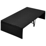 Lit de jardin avec auvent noir 190x130 cm résine tressée Lit de jardin avec auvent noir 190x130 cm résine tressée