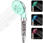 Lkjkj - pommeau de douche led avec affichage de la temprature numrique, 3 changements de couleur avec ...