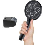Lkjkj - pommeau de douche noir avec accroche  grande douchette haute pression, economiseur d'eau, remplacemen ...