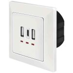 Logilink prise encastrable avec 2 ports usb - a et 1 port usb - c