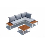 Lolea - salon de jardin aluminium et acier blanc & gris Lolea - salon de jardin aluminium et acier blanc & gris