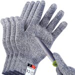 Loranka - lot de 4 gants r�sistants aux coupures - protection de niveau 5 pour la cuisine, la coupe de ...
