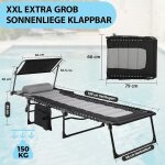 Lot de 1 chaise longue pliables, bain de soleil, transat de jardin r�glable avec 5 dossiers, charge 150 ...