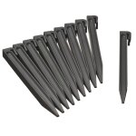 Lot de 10 ancres pour bordure de jardin polyéthylène recyclé gris - h 26, 7 x 1, 9 x 1, 8 cm Lot de 10 ancres pour bordure de jardin polyéthylène recyclé gris - h 26, 7 x 1, 9 x 1, 8 cm