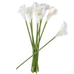 Lot de 10 bouquets de lys calla artificiels elégants et réalistes ¿ fleurs en pu ecologiques pour mariages ... Lot de 10 bouquets de lys calla artificiels elégants et réalistes ¿ fleurs en pu ecologiques pour mariages ...