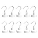 Lot de 10 crochets magnetiques robustes pour la maison, la cuisine, le lieu de travail, le bureau ou ...