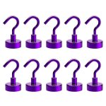 Lot de 10 crochets magnetiques robustes pour la maison, la cuisine, le lieu de travail, le bureau ou ...