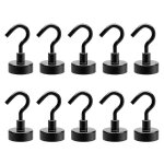 Lot de 10 crochets magnetiques robustes pour la maison, la cuisine, le lieu de travail, le bureau ou ...