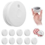 Lot de 10 d�tecteurs de fum�e nf autonomie 5 ans garantie 3 ans - 5tc1292 - 6 + supports aimant�s - siemens ...