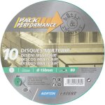 Lot de 10 disques abrasifs norton, 150 mm, grains 80