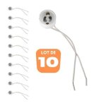 Lot de 10 douilles gu10 pour ampoule led ou halog�ne